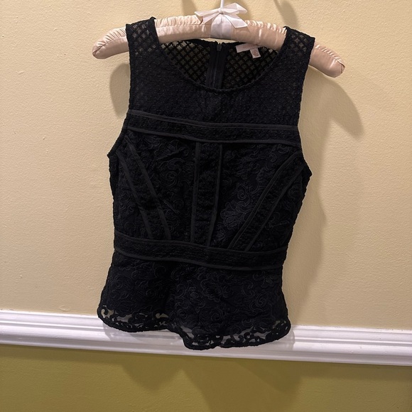 Skies Are Blue Ramilah Peplum Blouse black women’s petite XS - Picture 14 of 16